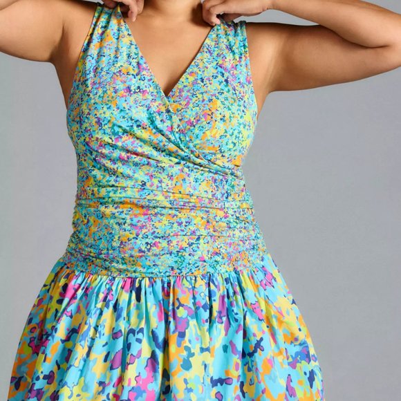 Plenty By Tracy Reese Anthropologie V-Neck Bubble Dress Size Large - Picture 7 of 11